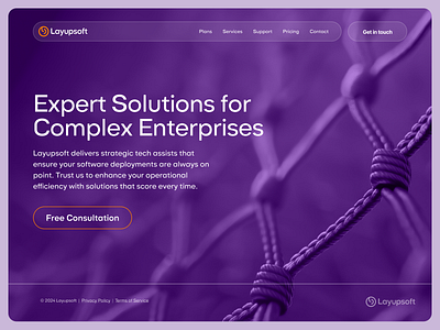 Layupsoft #uithursday home page landing page net purple uiux web design