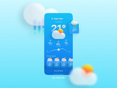 90-Day UI Design Challenge: Day 24 app design branding design design challenge glassmorphic illustration modern minimal ui ui design ui designer ui element ui inspiration ui trend uiux user interface design uxui weather weather app