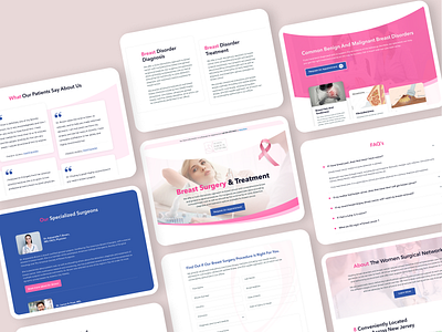 Women Breast Surgery & Treatment Landing Page Design best ui design breast cancer creative design design interface design trending ui ui uidesign ux design website concept