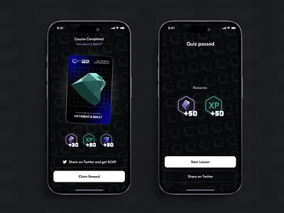 Online Education App Design. Learn & Earn appdesign design education educational game gamedesign gamification iosapp learning nft rewards ui uiux