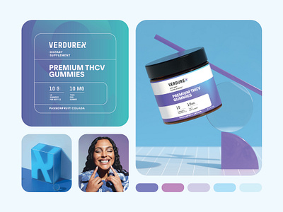 VerdureX Gummies: Modern and Vibrant Packaging Design 3d design branding clean typography contemporary packaging creative dietary supplements flat design gummies packaging health and wellness illustration infographic minimalist aesthetic mockup modern design product design product label design supplement branding thcv gummies user friendly design vibrant colors