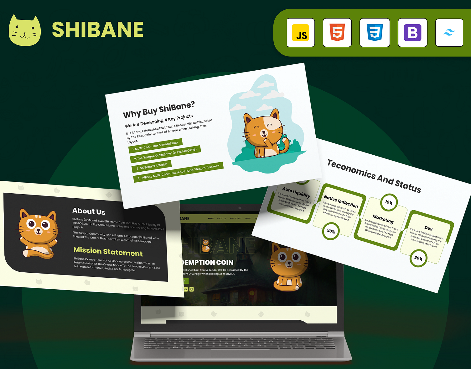 Shibane Memecoin Tailwind CSS Website Template by Bitrix Infotech Pvt