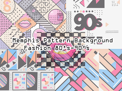 Memphis Pattern Background Fashion 80's-90's