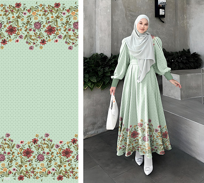 dress muslima branding fabric graphic design illustration pattren tex textile vector