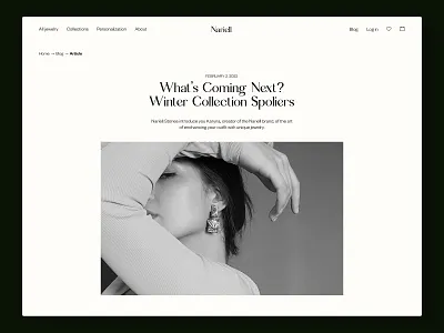 Jewelry shop article page concept article brand branding creativity design ecommerce editorial graphic design inspiration jewels landing logo online store page product product page service shop typography ui