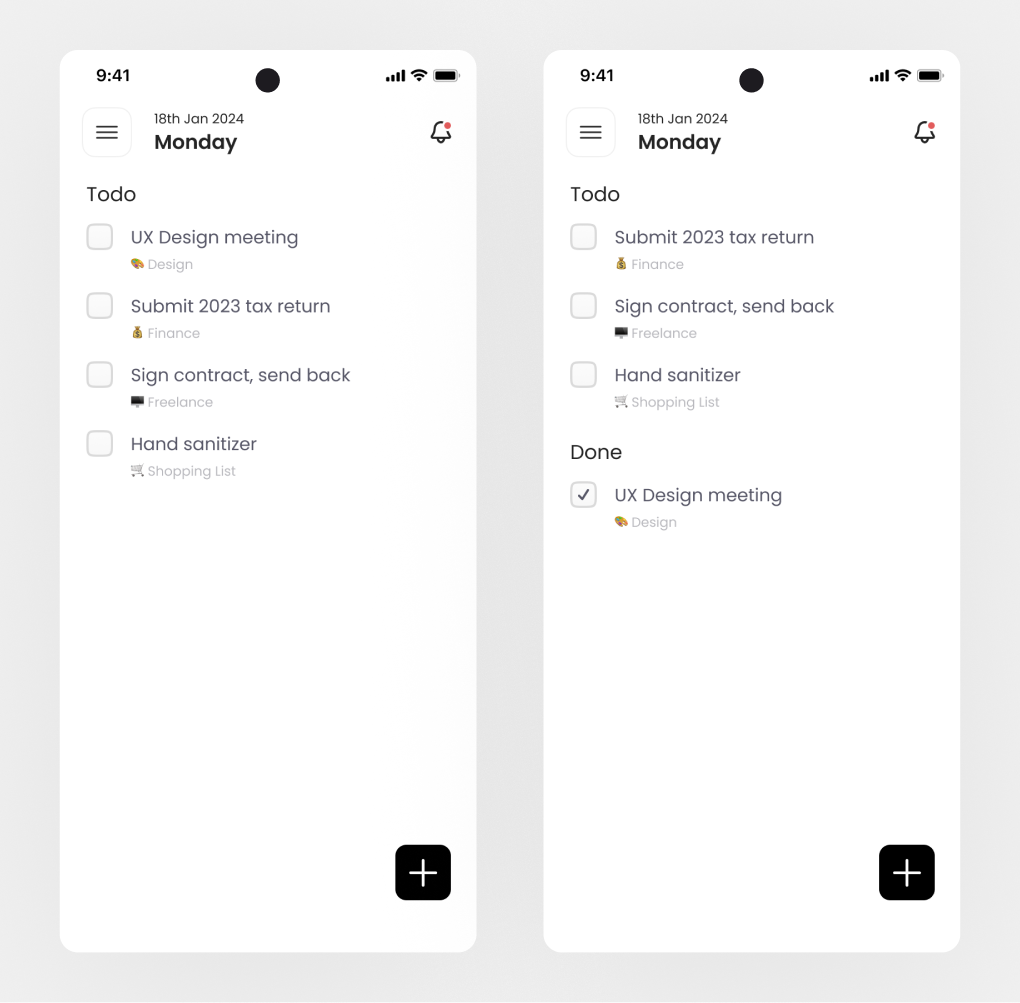 Lumina Minimal Todo App by Milooni Yagnik on Dribbble