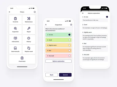 Inspection b2b inspection mobile app product design saas ui utility app ux