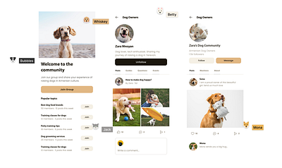 App for dog owners ui