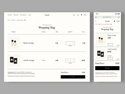 Ecommerce jewelry shop cart page concept branding cart checkout creativity design ecommerce editorial graphic design illustration inspiration jewelry logo mobile product responsive service shop shopify shopping cart ui