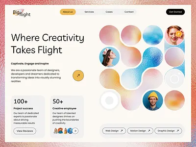 Hero screen for Agency Big Flight design design agency landing page logo site ui uiux web design website
