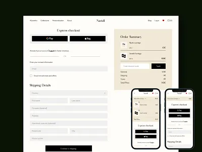 Checkout jewelry shop page concept adaptive branding cart checkout creativity design ecommerce graphic design inspiration jewelry landing logo mobile online store payment product service shop shopify ui
