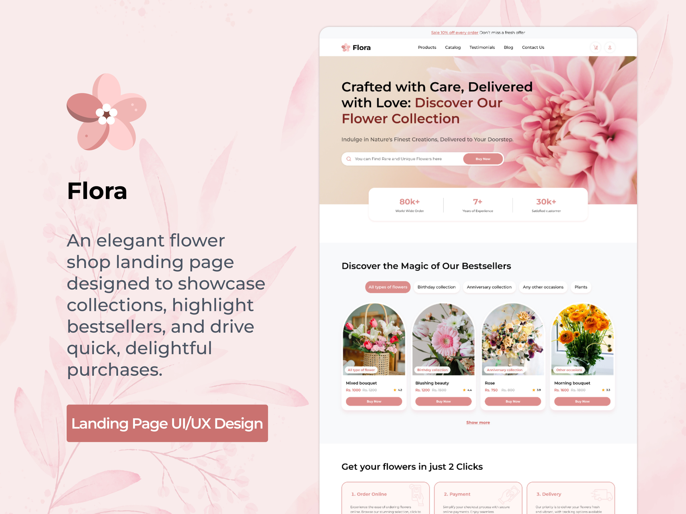 Flower Website Design Inspiration: Elegant Florist UI Ideas craftedwithcare ecommercelandingpage floraecommerce floral website florist landing page flower landing page flower shop design flower shop website flower shop website design flower store flower web design flower website ui ux flowers website flowershoponline online shop uiuxdesign userexperience uxui webdesign website ui