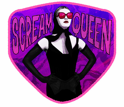 Scream Queen illustration sticker design