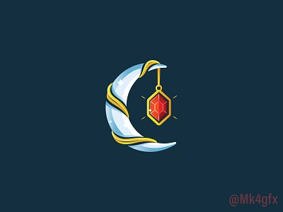 Crescent Jewelry Logo (for sale) branding crescent design elegant gem gemstone gold illustration jewel jewelry jewels logo logo 2d logos moon necklace ruby