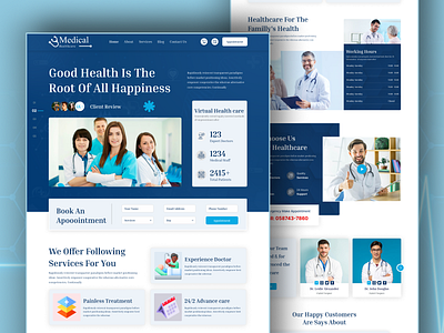 Medical Healthcare Website Design 👩🏻‍⚕️ docot appointment healthcare healthcare service web design healthcare service website healthcare ui healthcare website design healthy hopital hospital website landing page landing page ui design medical care medical landing page medical startup medicine online healthcare uiux website design wellness