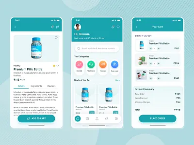 Drugstore and Pharmacy App branding medical app ui mobile app modern design online pharmacy ui uiux design