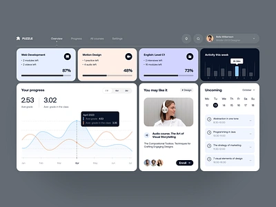 Puzzle UI-UX design interface product service startup ui ux web website