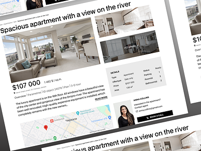 Real estate agency - Property page apartment design landing page property page real estate real estate web swiss style ui