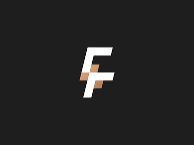 Logo monogram concept - "F" + growth + pixels f growth letter pixel