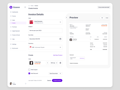 Anzeee - Invoice Saas 3d animation dashboard dribbble figma graphic design interaction invoice logo mobile motion graphics prototyping saas ui uiux userexperience userinterface ux website
