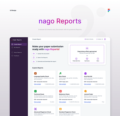nago reports app design app design product design saas platform ui ux web application