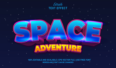 Text Effect Space Adventure 3d text effect chrome font effect text effect