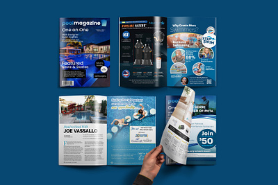 Pool Magazine annual report brochure design business card company profile design flyer design magazing design packging design