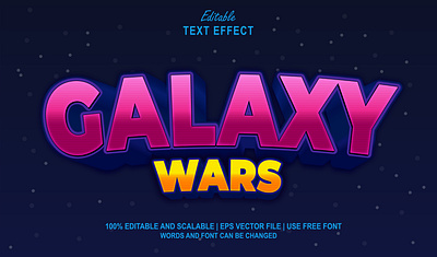 Text Effect Galaxy Wars 3d text effect chrome font effect text effect