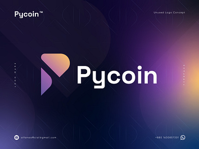 Pycoin Logo Design Concept a b c d e f g h i j k l m blockchain brand identity branding coin crypto cryptocurrency currency decentralized defi finance logo logo design logo identity logotype modern logo n o p q r s t u v w x y z p logo token