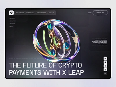 X-Leap - Web Design for Blockchain-based Payment Website bank app black website blockchain website cash app company website creative landing page crypto animation crypto branding crypto landing page cryptocurrency website fintech website landing page meta ui design metaverse website modern website ui ux design web3 web3 website website website banner