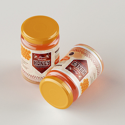 Natural Honey Label Design graphic design packaging design