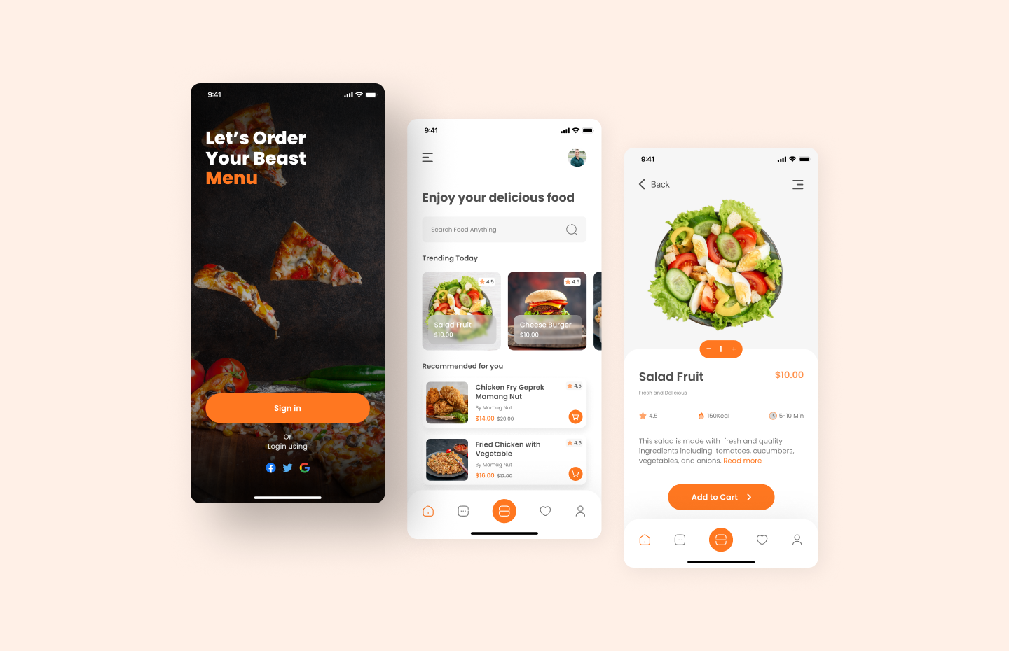 Food Delivery App UI by Tanjil Imran on Dribbble