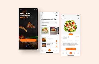 Food Delivery App UI app app design app ui design food delevery app minimalist app ui