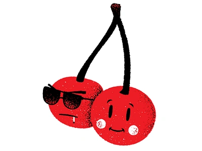 Cherries bad and good cherries cherry conceptual illustrator editorial editorial illustration editorial illustrator illustration james olstein james olstein illustration jamesolstein.com texture vector