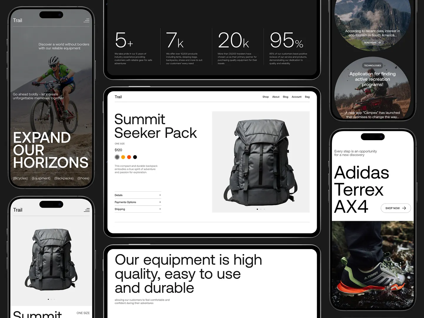 Modern Lifestyle Website Design for Travel Gear