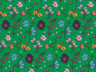 Meadow Lark 🌼 floral pattern floral repeating pattern floral surface pattern florals flower pattern meadow pattern