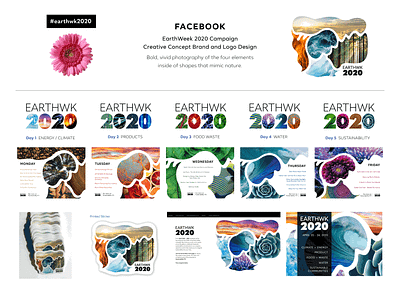 Earth Week Campaign Creative Concept - Facebook Internal Comms branding campaign creative event graphic design photoshop socialmedia