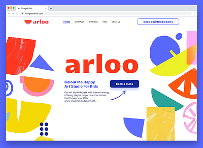 Arloo kids art studio website branding bright design digital illustration landingpage ui ux web webdesign