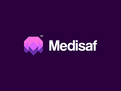 Medisaf Unused Logo brand branding design graphic design illustration logo logo design m logo medisaf minimal modern