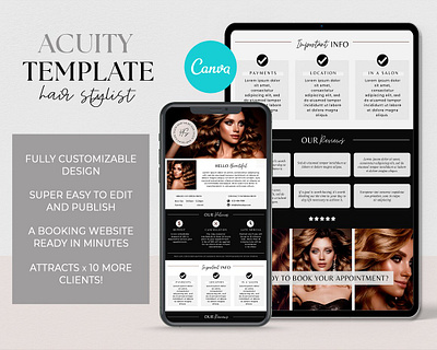 Acuity template for hair stylist acuity template for hair stylist beauty salon beauty salon website booking booking app booking form hair styling hair stylist schedule scheduling page service business service industry squarespace web banner web page website template
