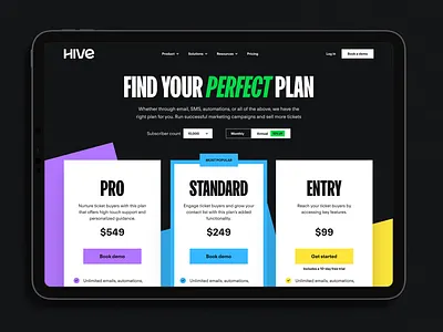 Hive Pricing Page saas