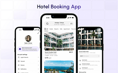 Hotel Booking - Mobile App Design adobe xd app design design figma graphic design illustration landing page landing page design ui web design