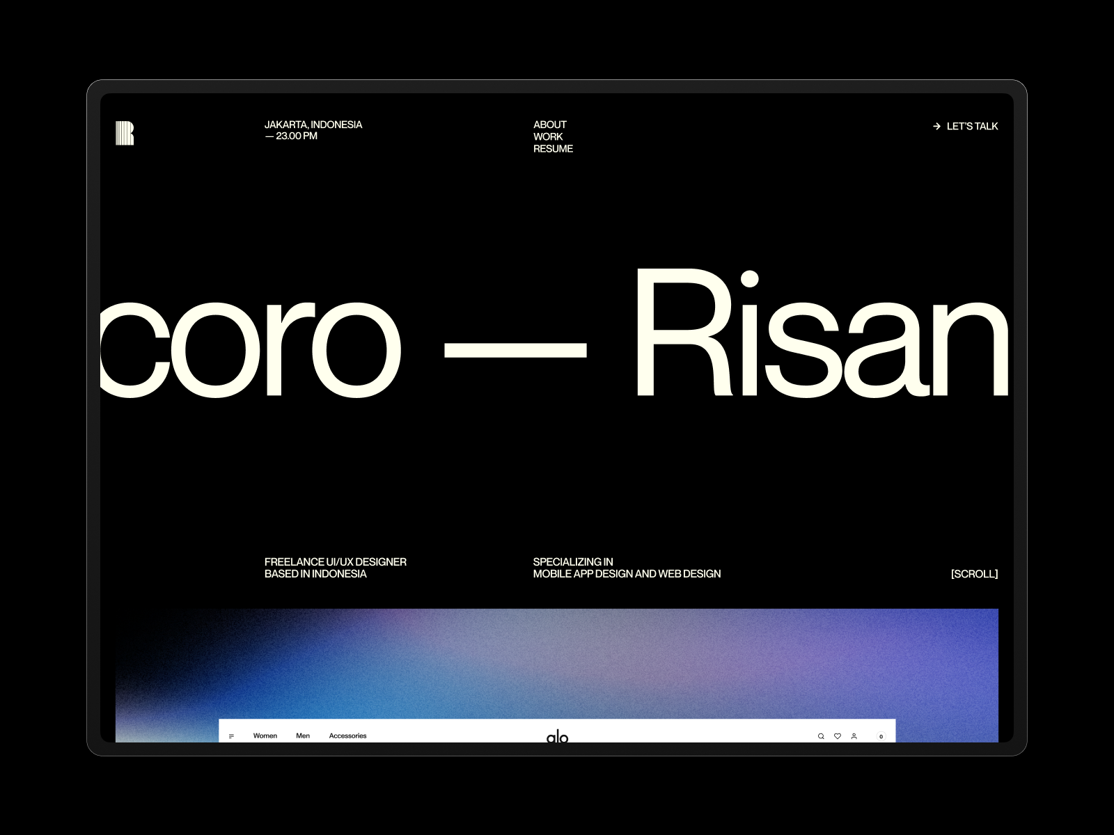 Personal Porfolio Site clean dark design landing page minimal minimalist personal website portfolio typography ui ux web design website
