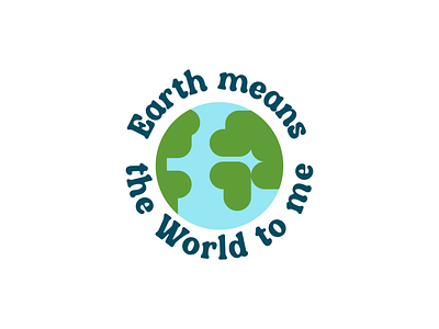 Earth means the World to me earth day geometry graphic design humor illustration joke life minimalist ocean planet simple world