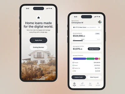 Mortgage Management Mobile App app mobile mobile design mortgage product design real estate ui ui design ux ux design web design