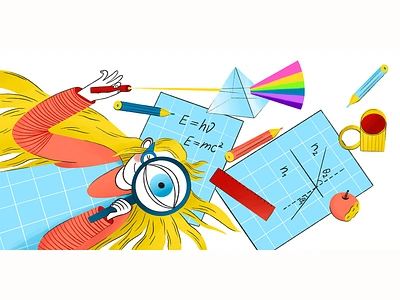 Optics illustration character characterdesign edu education illustration illustrator math mathematics optics physics school study teenager young adult