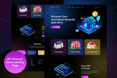 NFT Game Landing Page cryptography game game landing page landing landing page landing page design landing page template landing pages nft game landing page non fungible token token ui template ui ux website website content website design website mockup website template