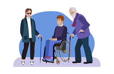 Люди с ограниченными возможностями illustration вектор векторная иллюстрация инвалидность инклюзия