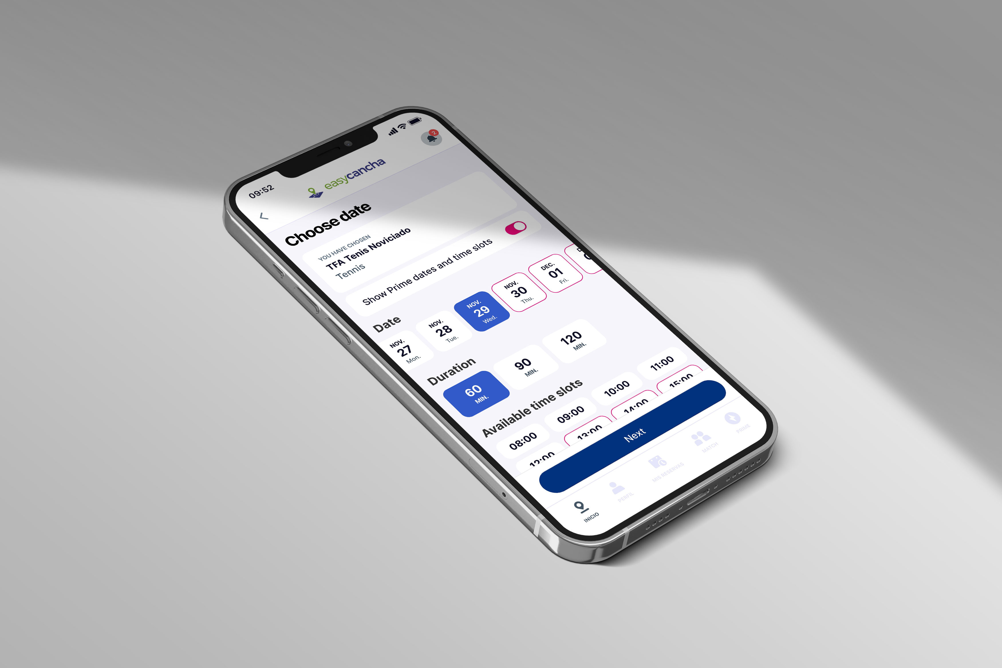 Choose date app app design choosing date durations mobile mobile design selected selection sports time time slot ui ui design user experience user interface ux ux design
