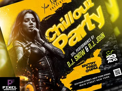 Weekend Music Party Flyer celebration club event club flyer design dj flyer event flyer graphic design music event music party party poster photoshop psd flyer weekend music party flyer